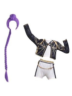 Simil Korean Pop Coreano Performance Hunter Vestito Completo Rumi Nero DEMON061